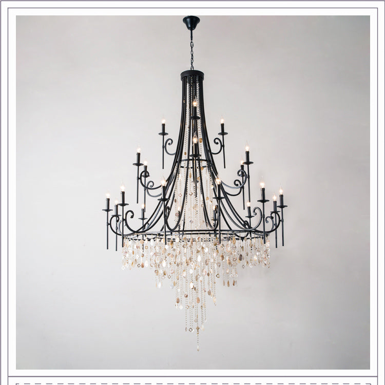 Trove Postmodern Luxury Natural Metal Alabaster Chandelier - Letslighting