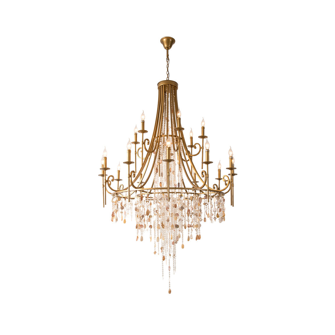 Trove Postmodern Luxury Natural Metal Alabaster Chandelier - Letslighting