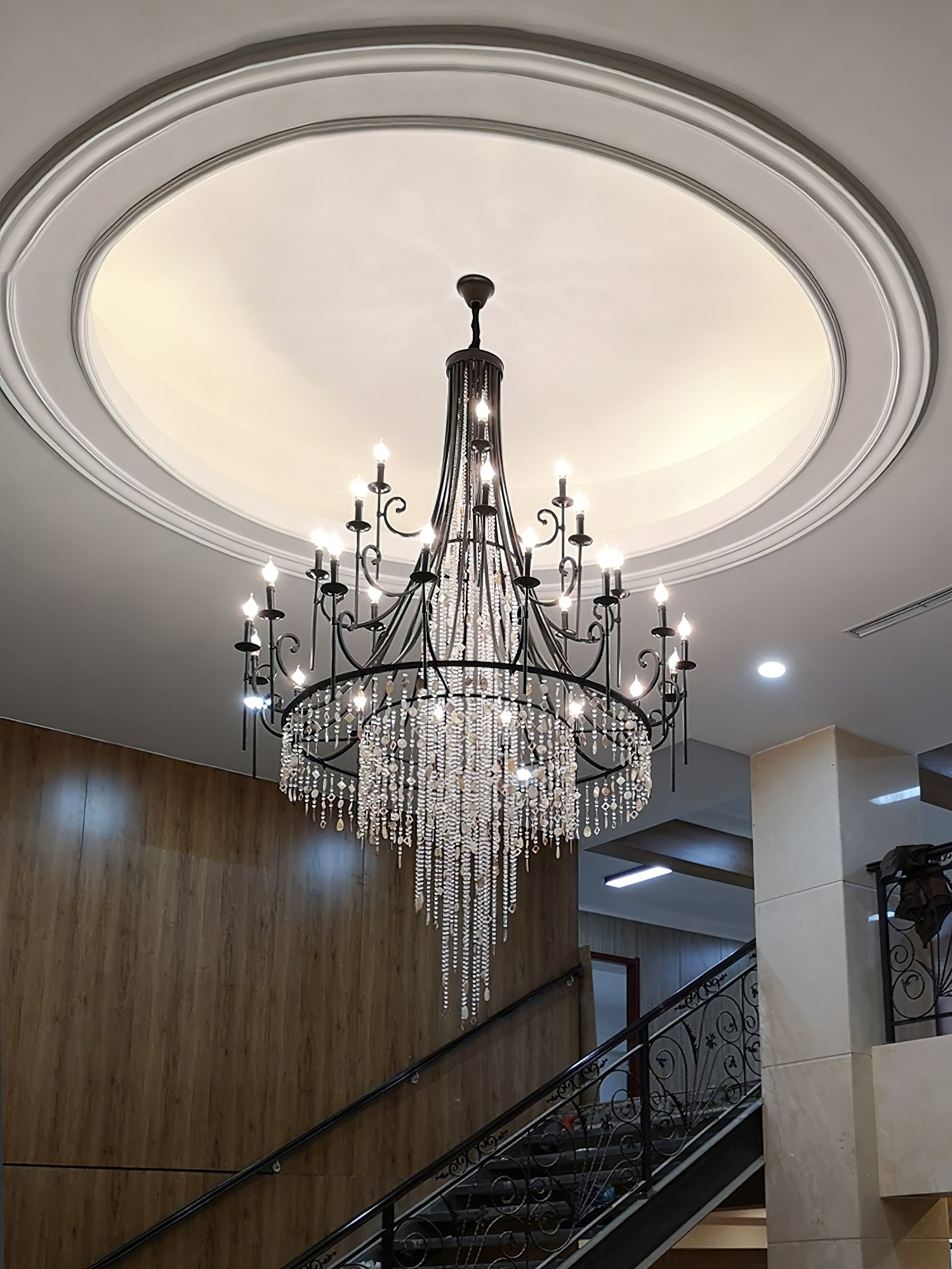 Trove Postmodern Luxury Natural Metal Alabaster Chandelier - Letslighting