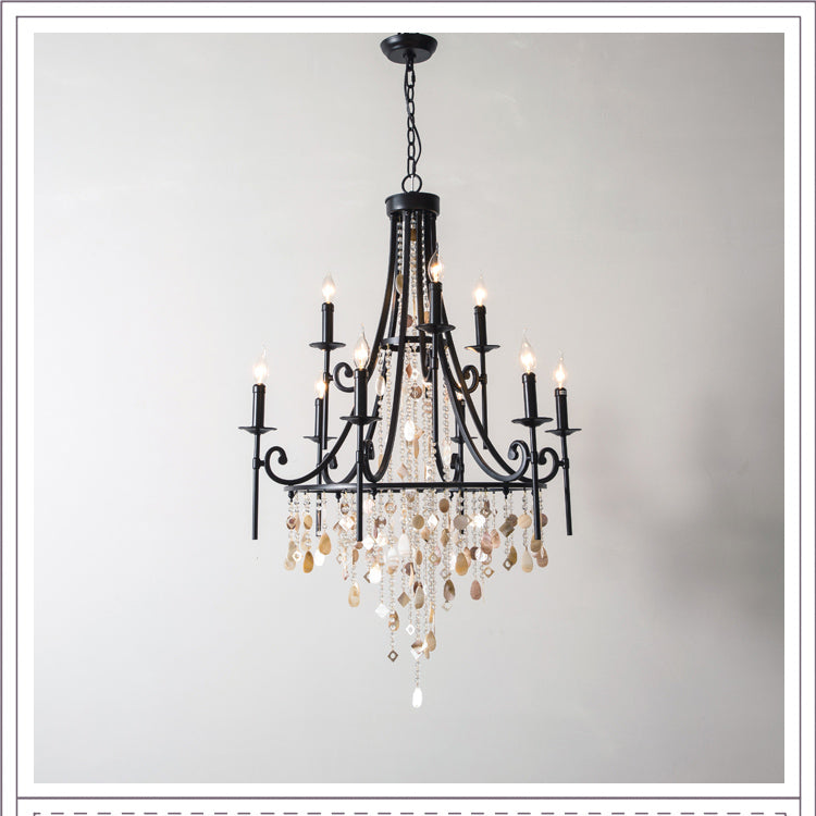 Trove Postmodern Luxury Natural Metal Alabaster Chandelier - Letslighting