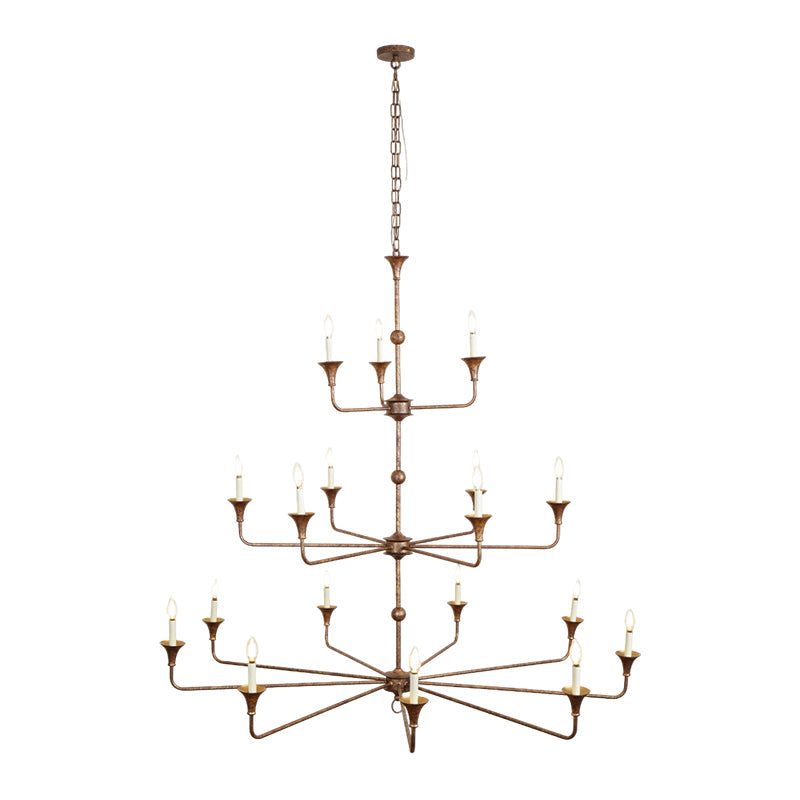 Wisp Großer Vintage-Kronleuchter im Industriestil in Bronze-Letslighting