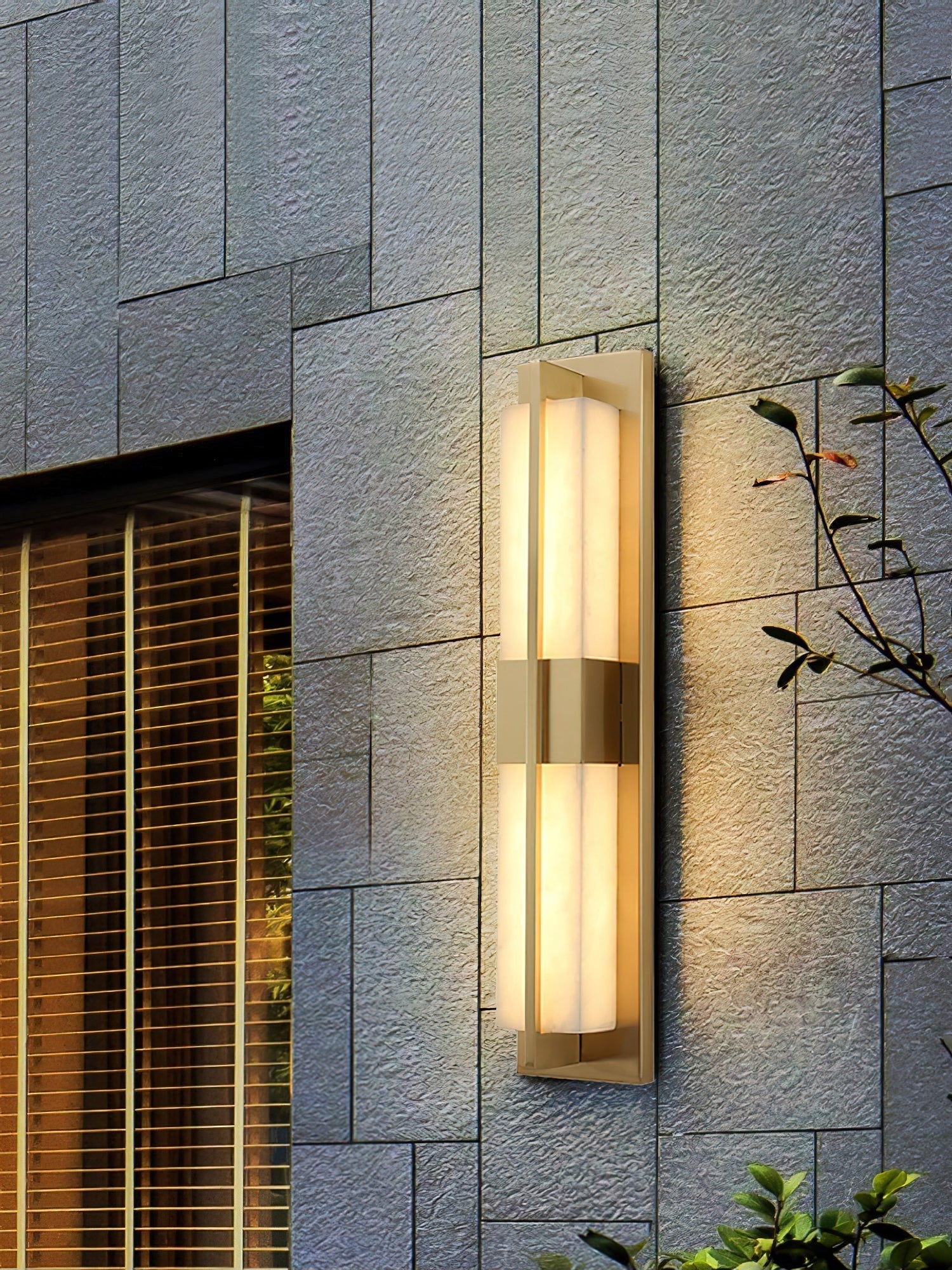 Yale LED Modern Minimalist Brass Alabaster Sconce Wall Lamp - Letslighting