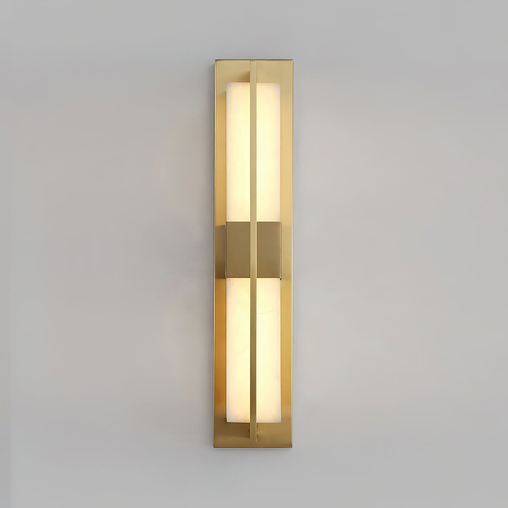 Yale LED Modern Minimalist Brass Alabaster Sconce Wall Lamp - Letslighting
