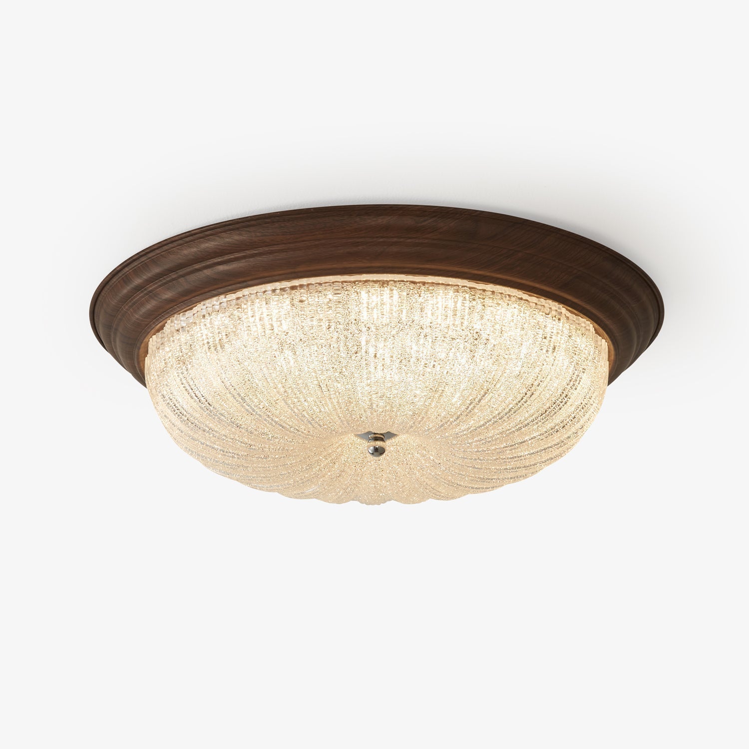 Esorila Premium Elegante Deckenleuchte Nussbaum Glas-Letslighting