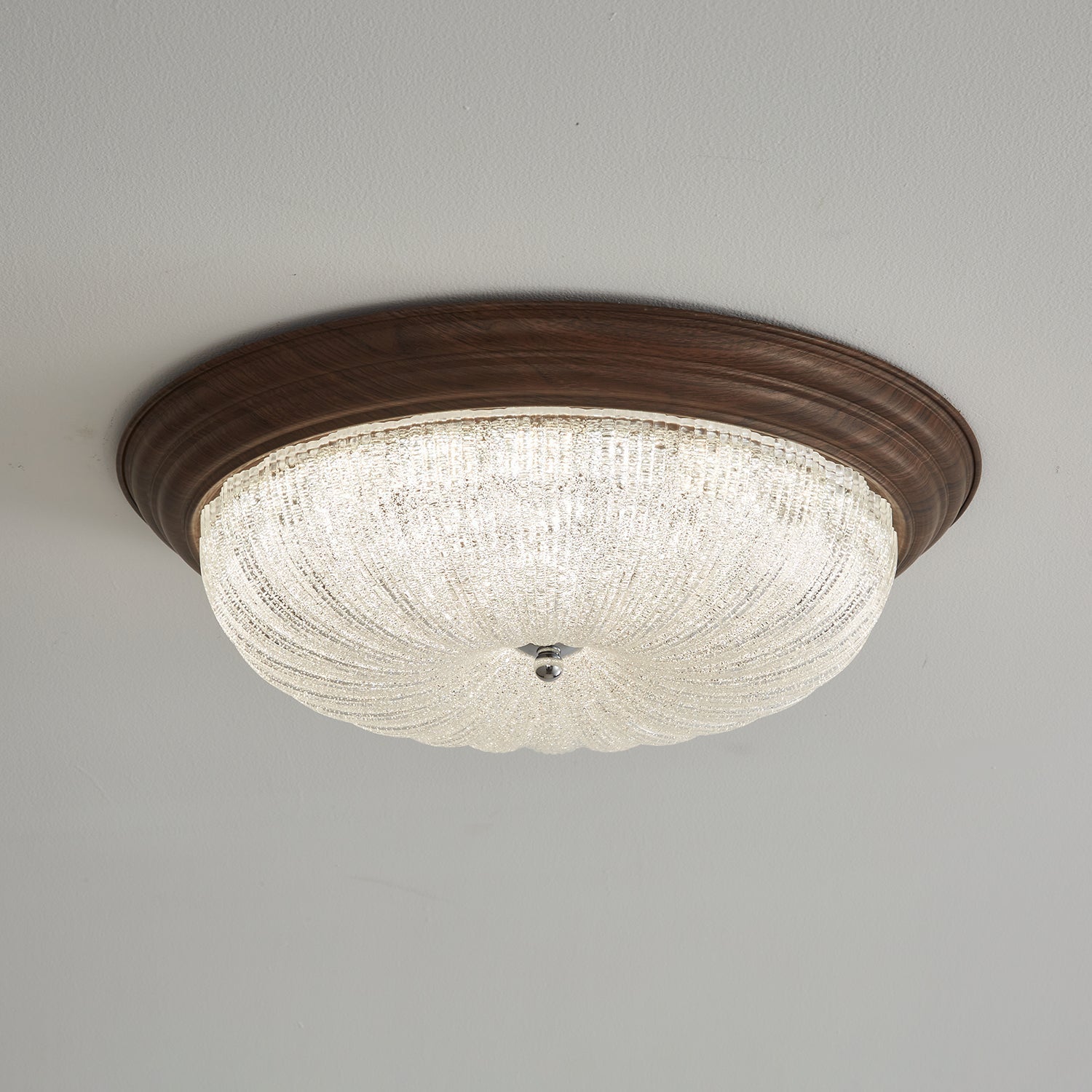 Esorila Premium Elegante Deckenleuchte Nussbaum Glas-Letslighting