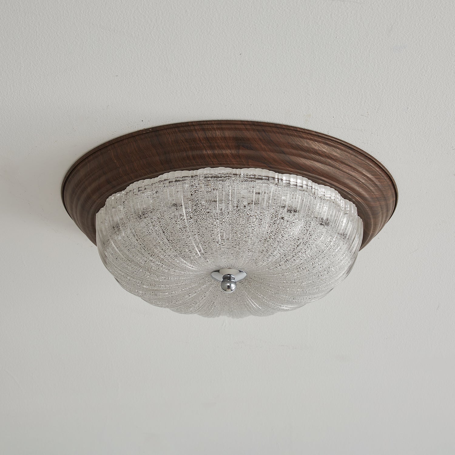 Esorila Premium Elegante Deckenleuchte Nussbaum Glas-Letslighting