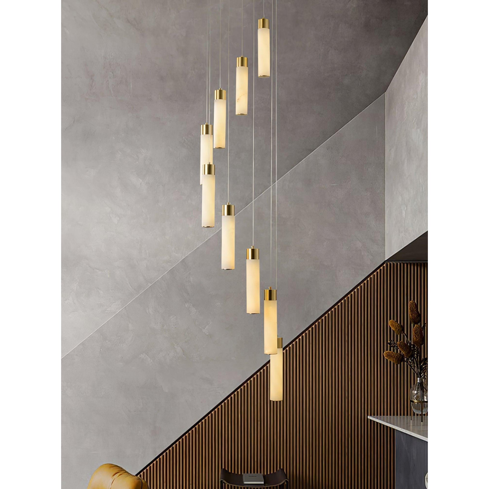 Zeal Modern Minimalist Cascade Alabaster Chandelier - Letslighting