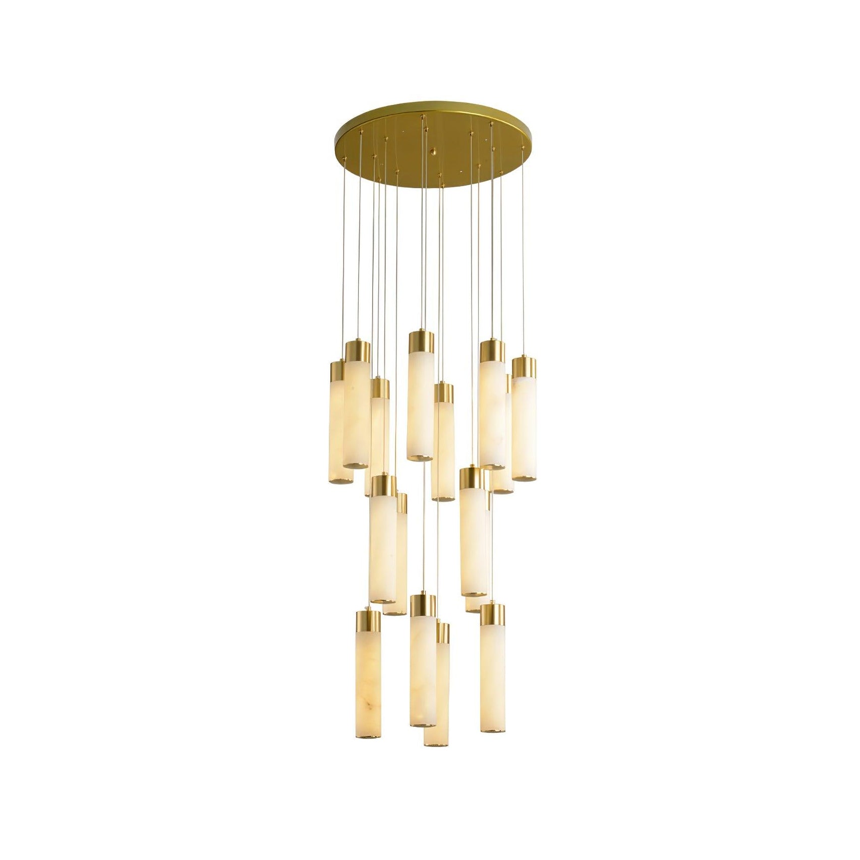 Zeal Modern Minimalist Cascade Alabaster Chandelier - Letslighting