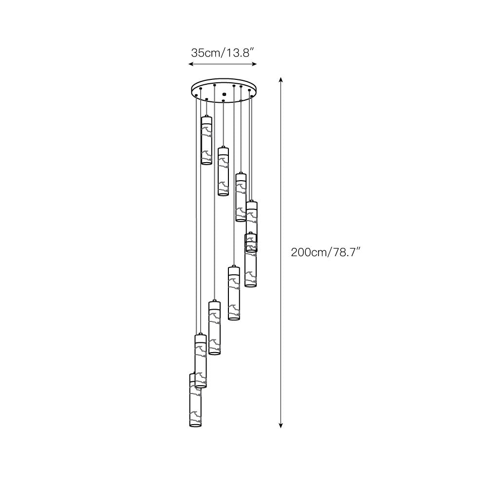 Zeal Modern Minimalist Cascade Alabaster Chandelier - Letslighting