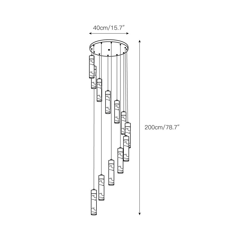 Zeal Modern Minimalist Cascade Alabaster Chandelier - Letslighting