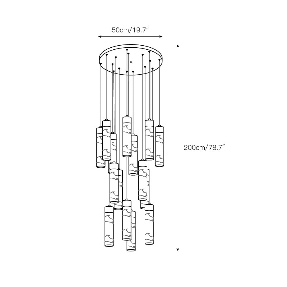 Zeal Modern Minimalist Cascade Alabaster Chandelier - Letslighting