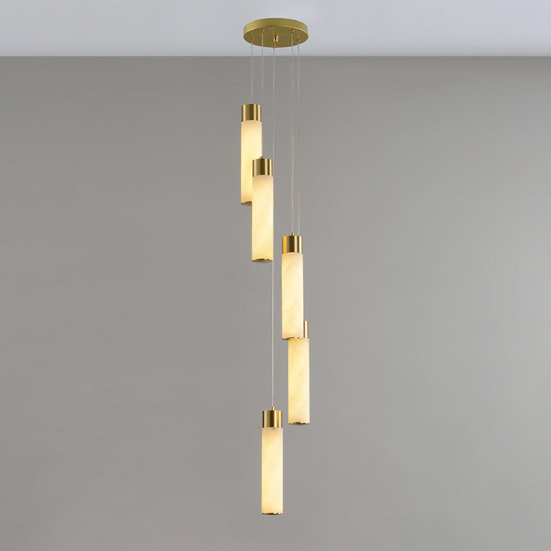 Zeal Modern Minimalist Cascade Alabaster Chandelier - Letslighting