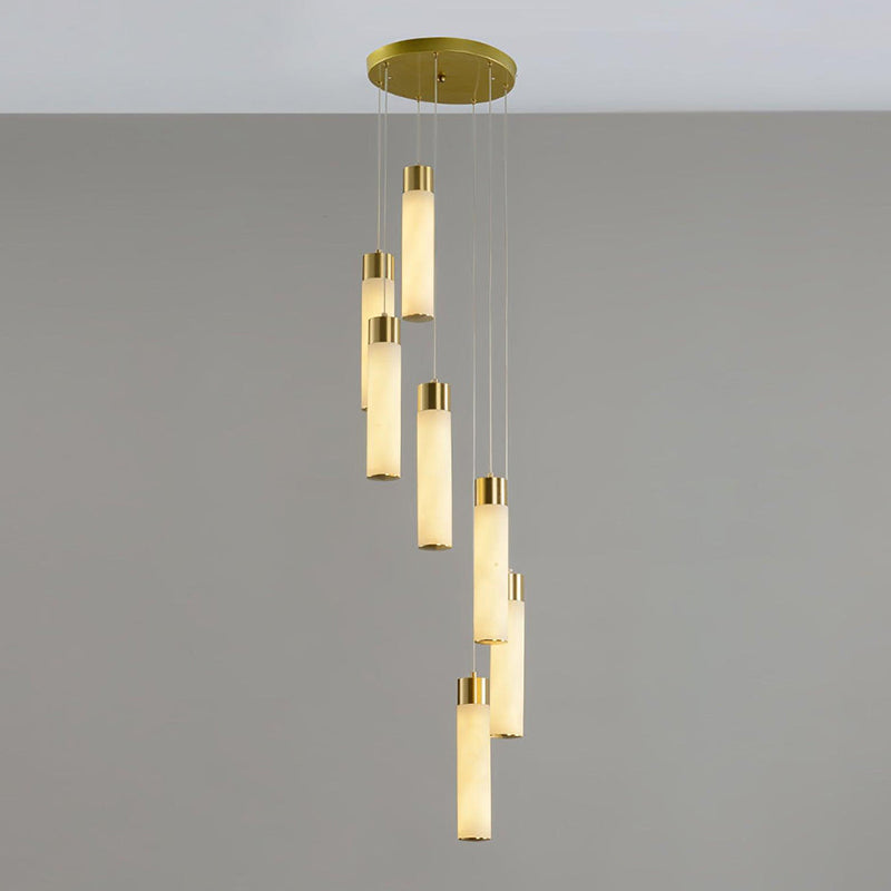 Zeal Modern Minimalist Cascade Alabaster Chandelier - Letslighting