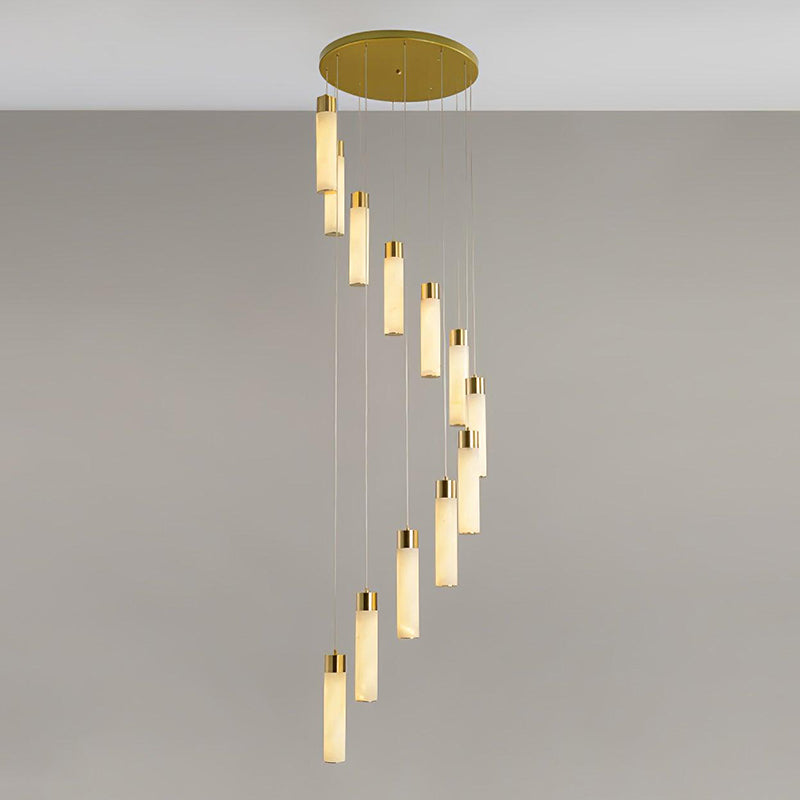 Zeal Modern Minimalist Cascade Alabaster Chandelier - Letslighting