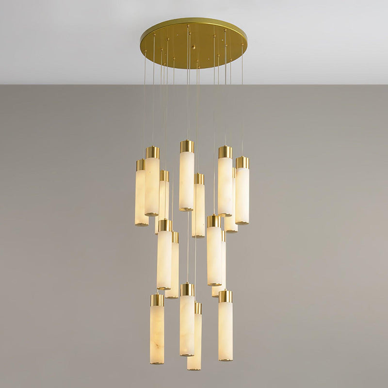 Zeal Modern Minimalist Cascade Alabaster Chandelier - Letslighting