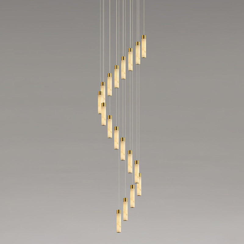 Zeal Modern Minimalist Cascade Alabaster Chandelier - Letslighting