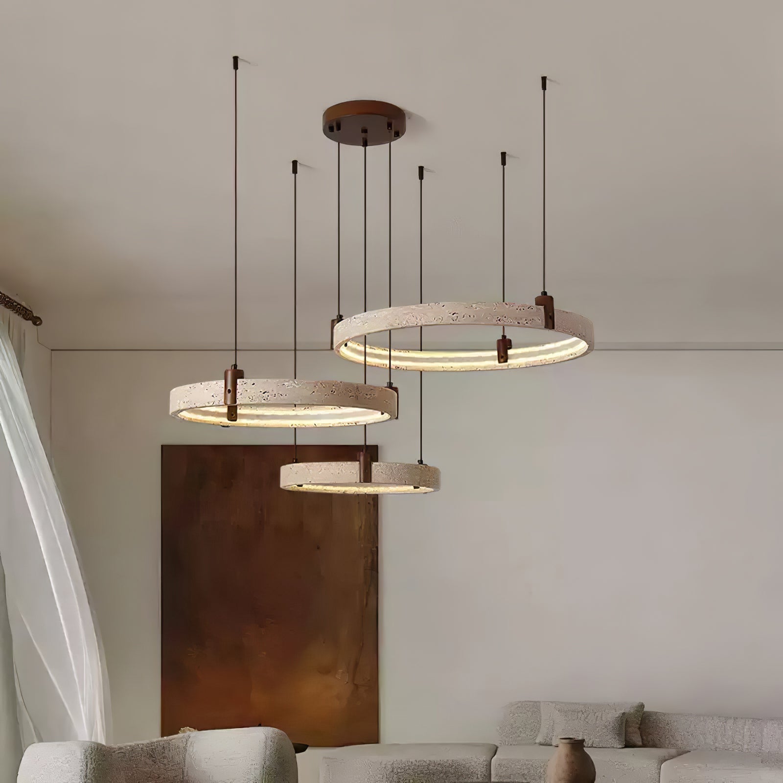 Orvinir Travertine Chandelier - Neutralighting