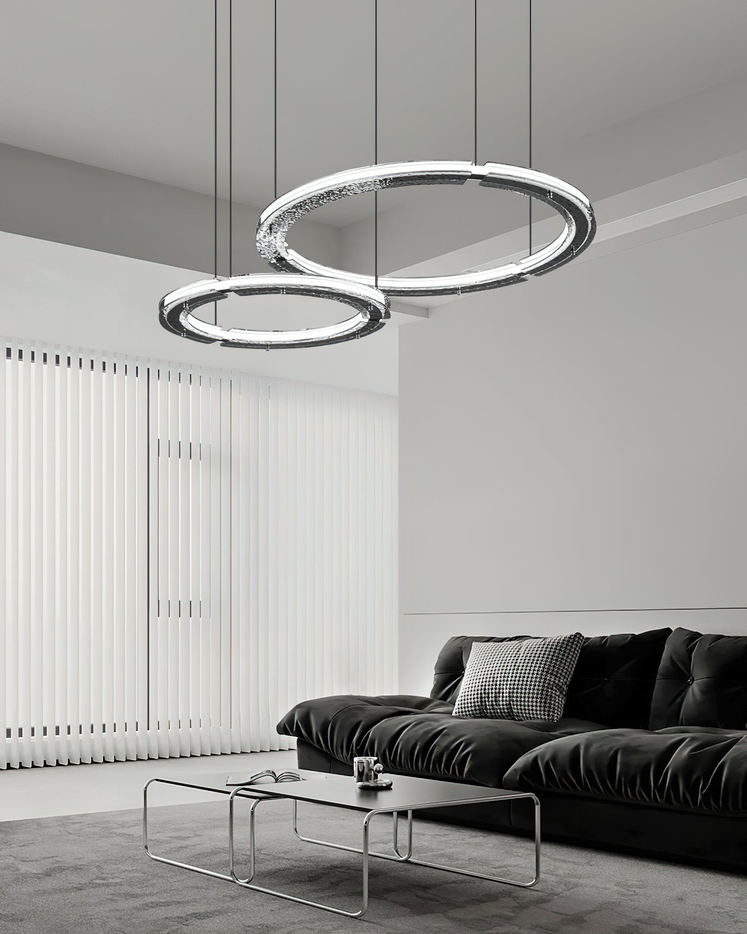 Lunara Dual-Ring Crystal Chandelier - Blowlighting