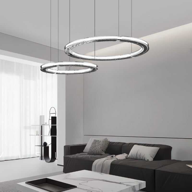 Lunara Dual-Ring Crystal Chandelier - Blowlighting