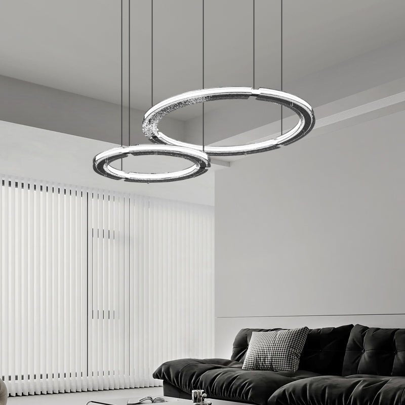 Lunara Dual-Ring Crystal Chandelier - Blowlighting