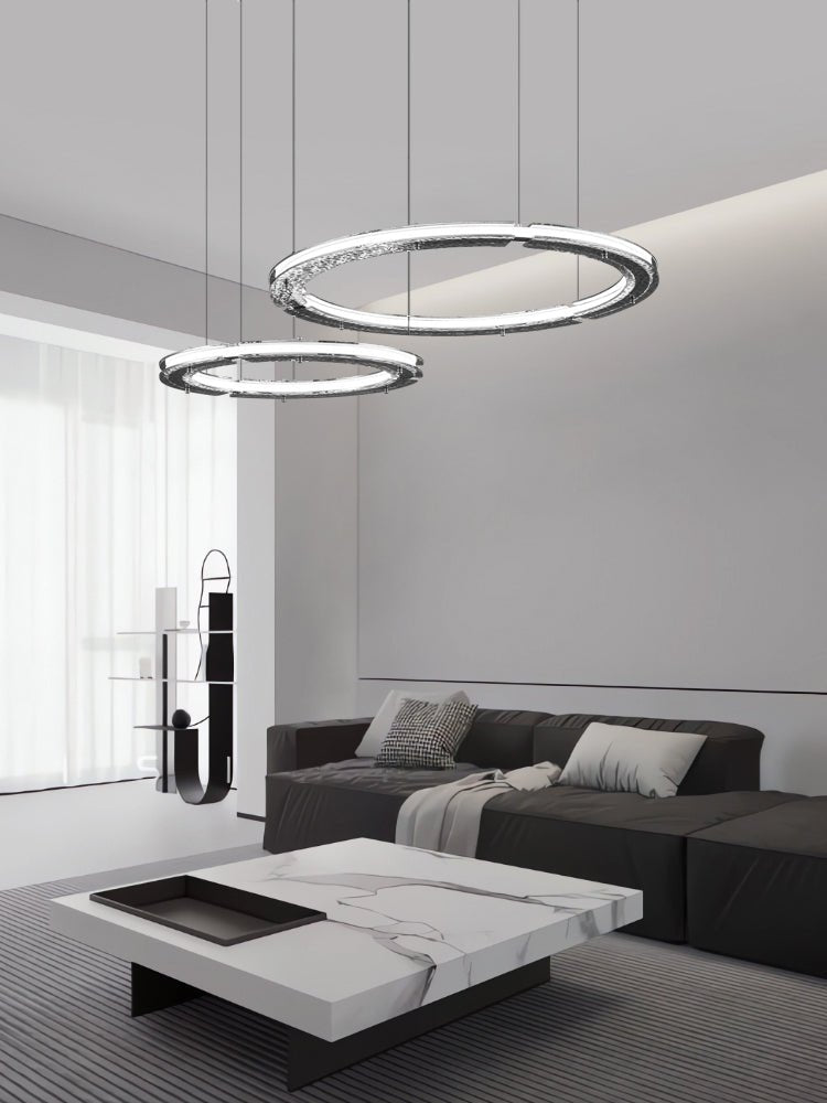Lunara Dual-Ring Crystal Chandelier - Blowlighting