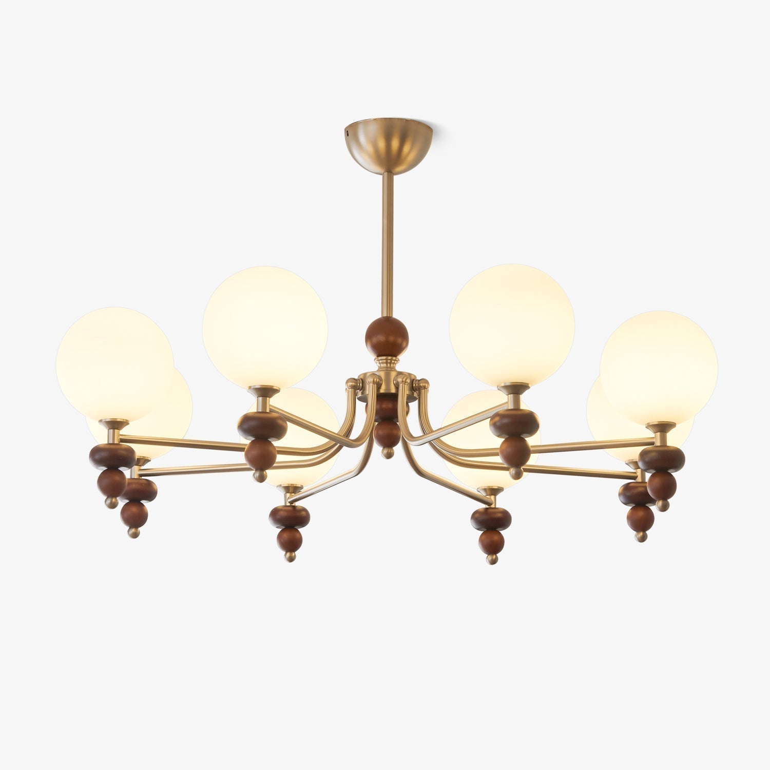 Cemarus Traditioneller Kugel Walnussholz Glas Kronleuchter-Letslighting