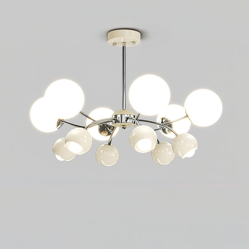 Lustra Kronleuchter Chrome Rot Creme Globus-Letslighting
