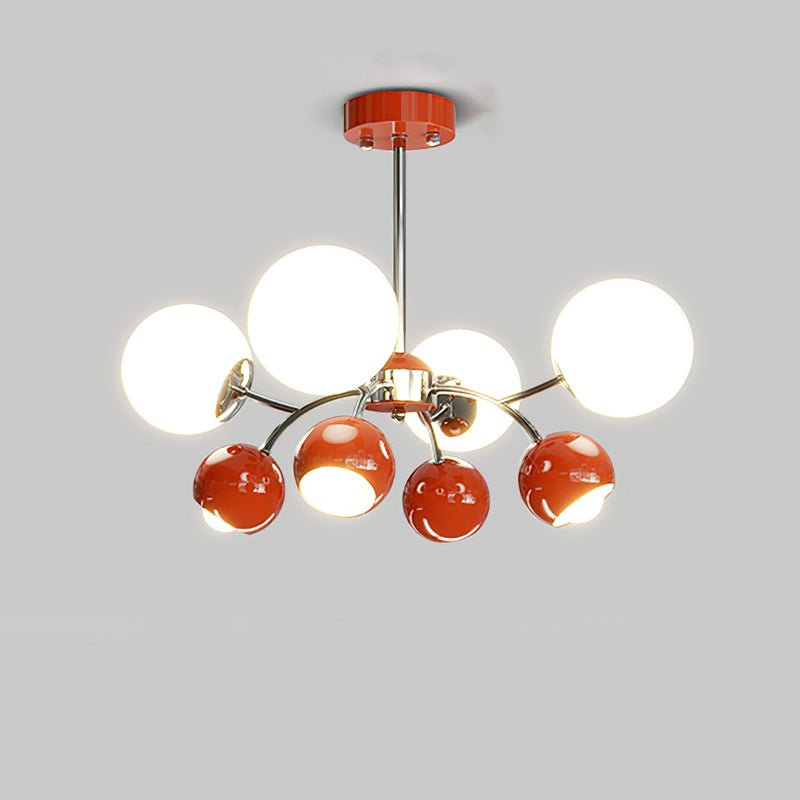 Lustra Kronleuchter Chrome Rot Creme Globus-Letslighting