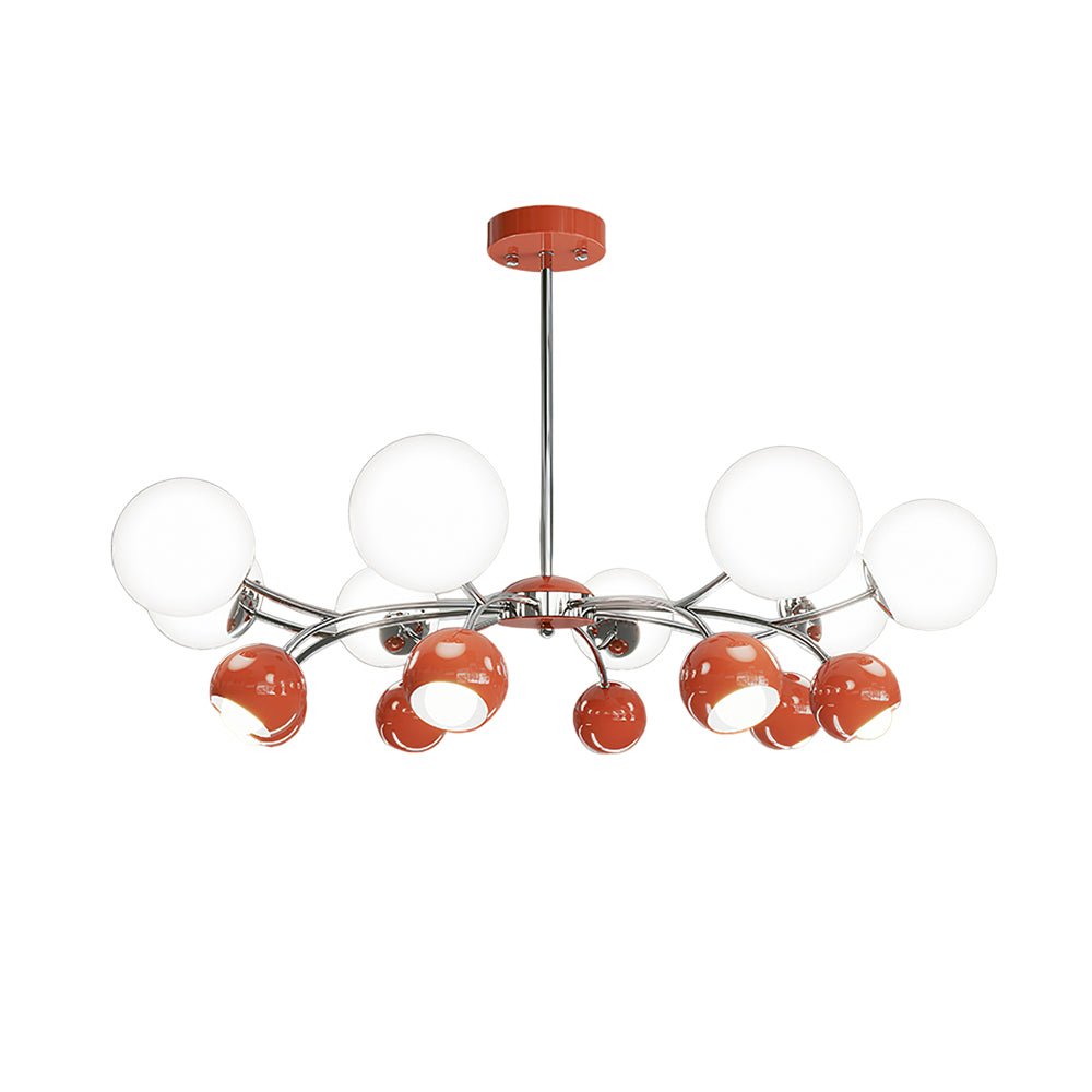 Lustra Kronleuchter Chrome Rot Creme Globus-Letslighting
