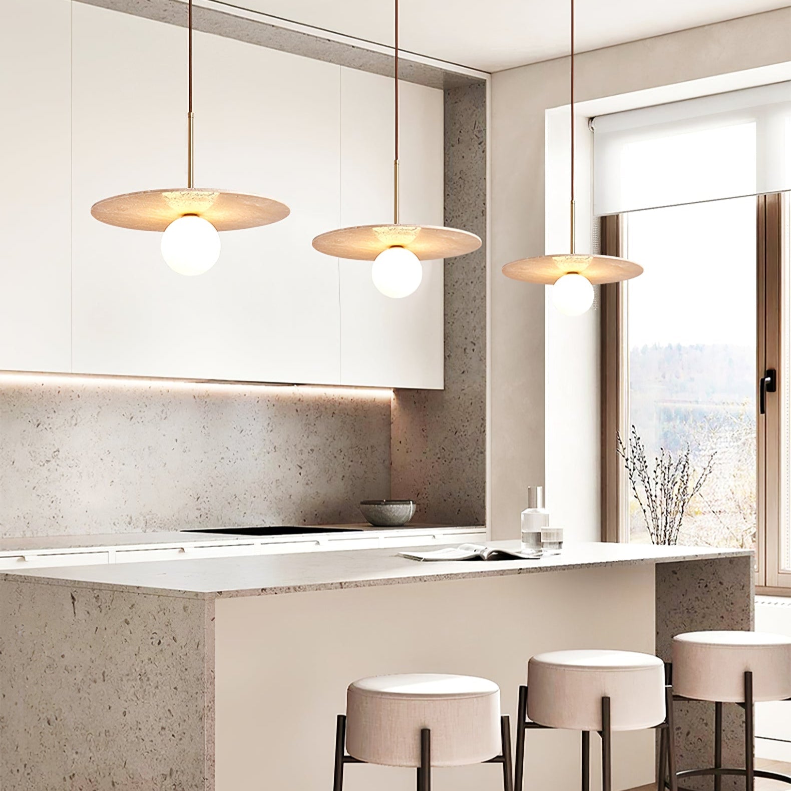 Vera Travertine Pendant Light - Neutralighting