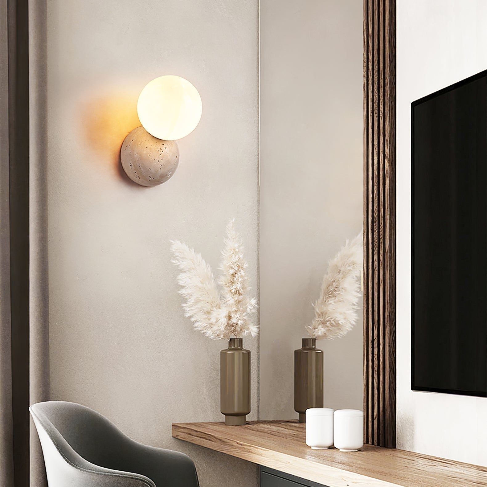 Cethair Travertine Wall Light - Neutralighting