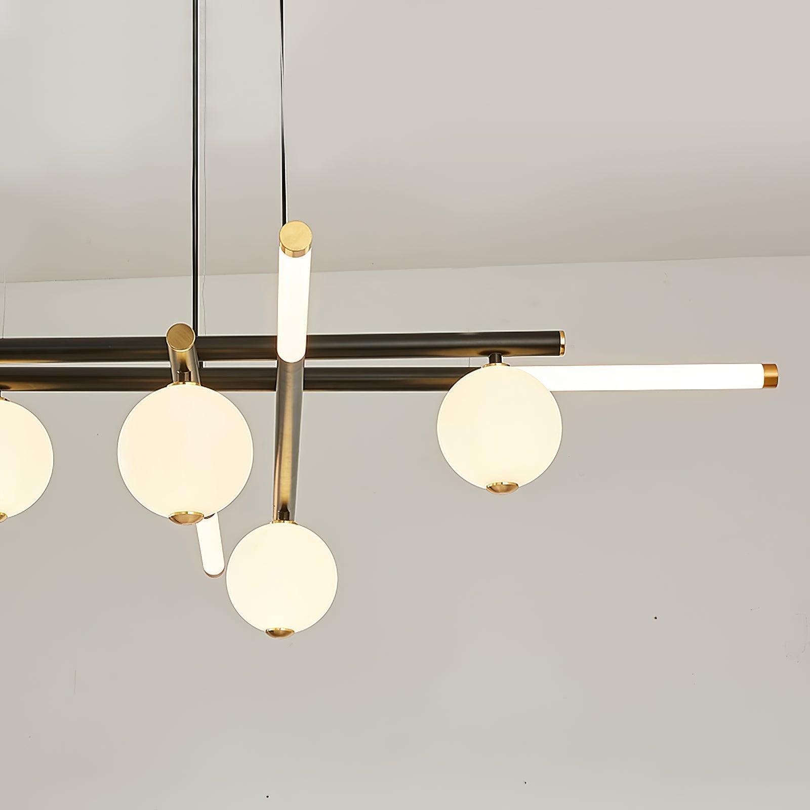 Kronleuchter Schwarz Weiß Stangen Globus Modern-Letslighting