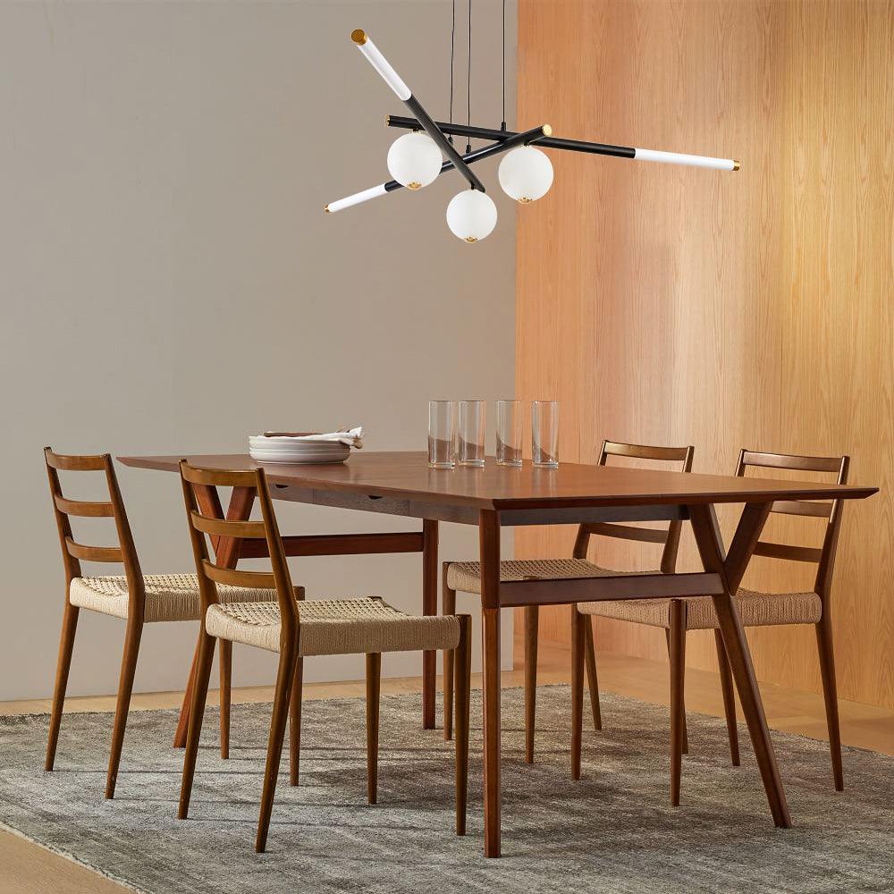 Kronleuchter Schwarz Weiß Stangen Globus Modern-Letslighting