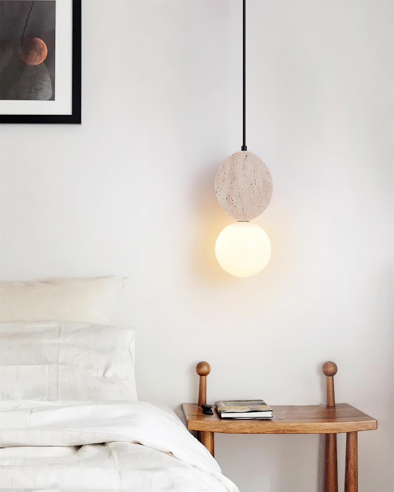 Lunara Travertine Geometric Pendant Light - Letslighting