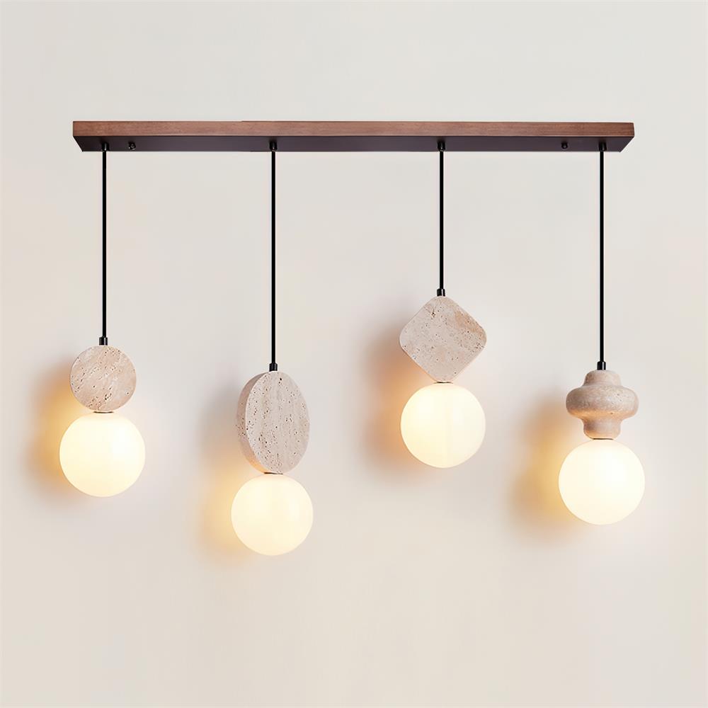 Lunara Travertine Geometric Pendant Light - Letslighting