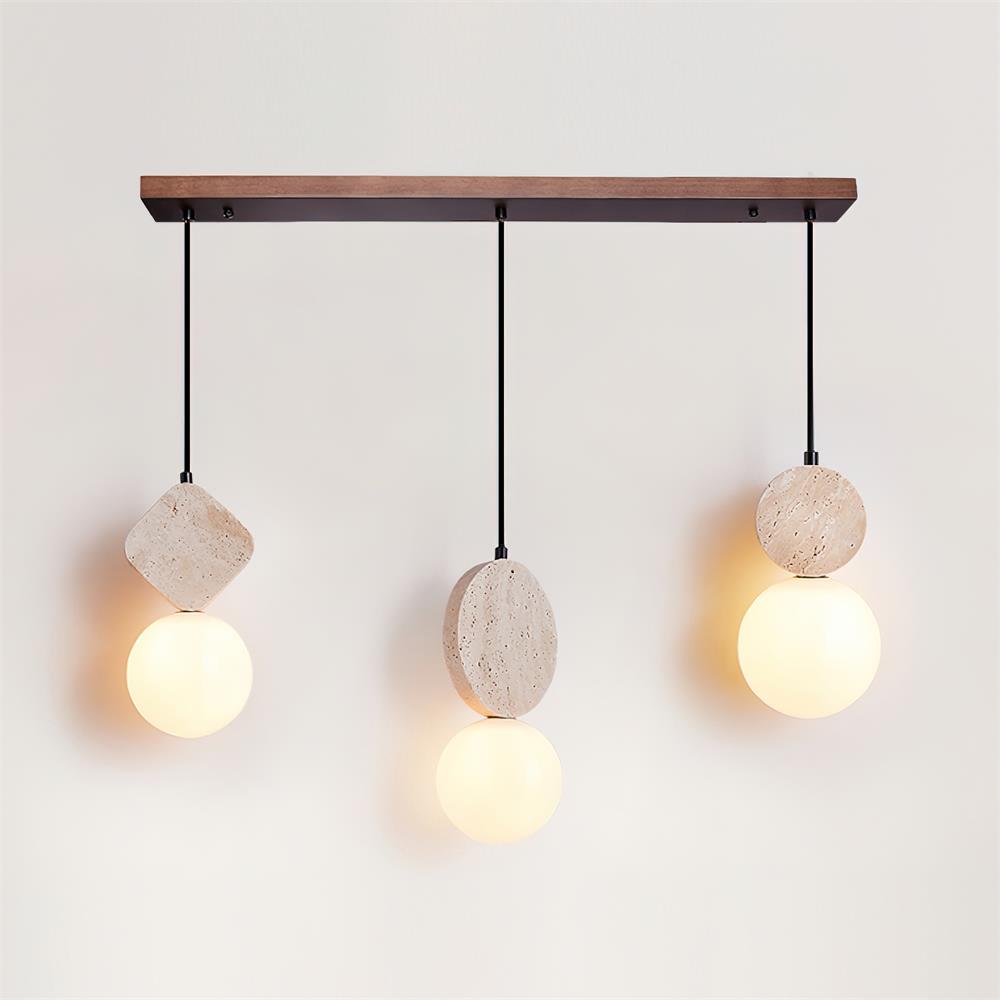 Lunara Travertine Geometric Pendant Light - Letslighting