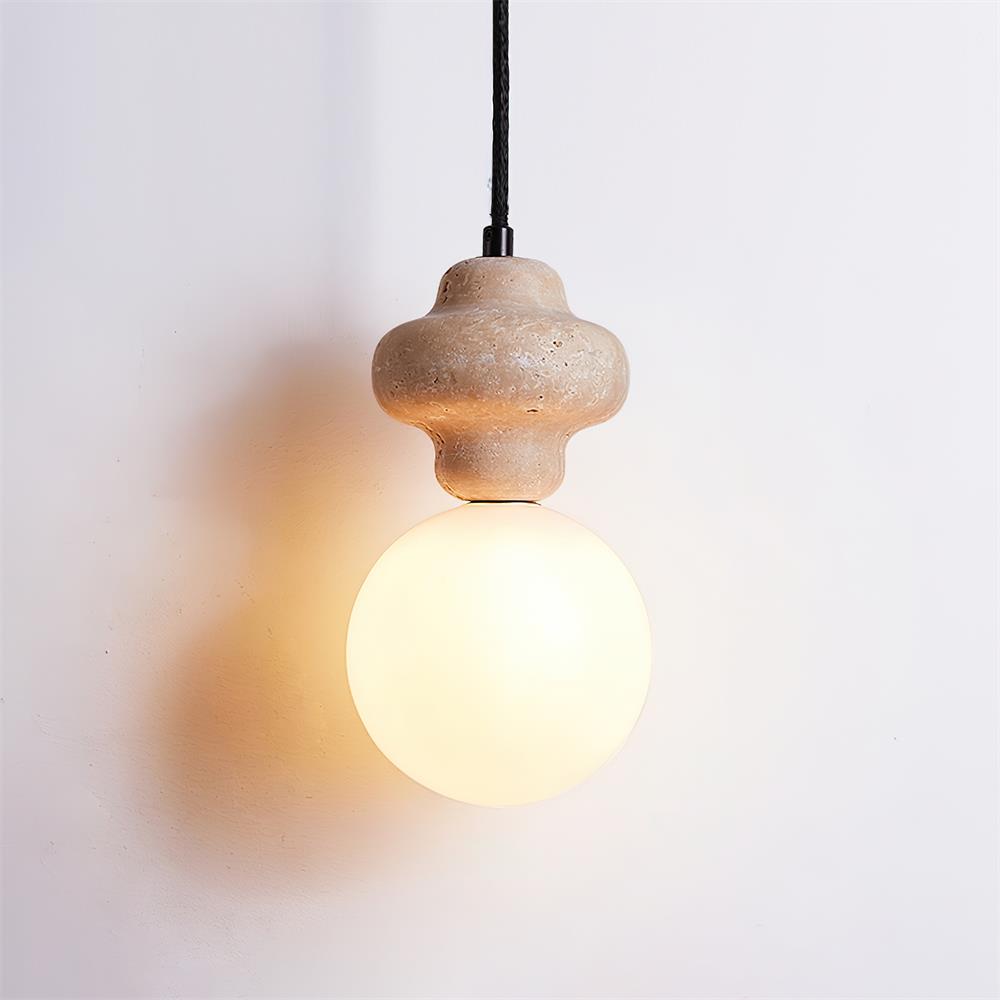 Lunara Travertine Geometric Pendant Light - Letslighting