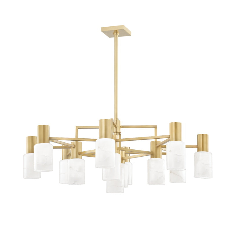 Drift Premium Centerport Chrome Alabaster Chandelier - Letslighting