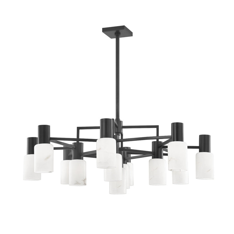 Drift Premium Centerport Chrome Alabaster Chandelier - Letslighting