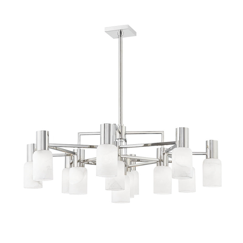 Drift Premium Centerport Chrome Alabaster Chandelier - Letslighting
