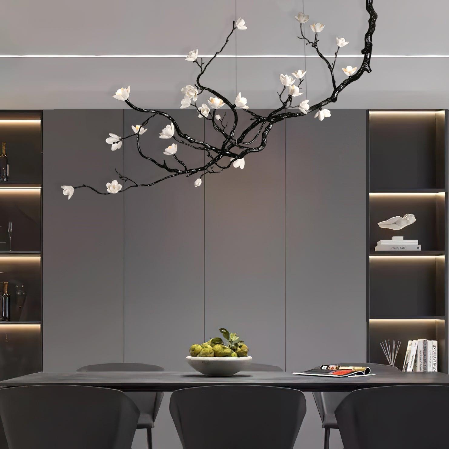 Lustra Kronleuchter Keramik Blume Schwarz Zweig-Letslighting