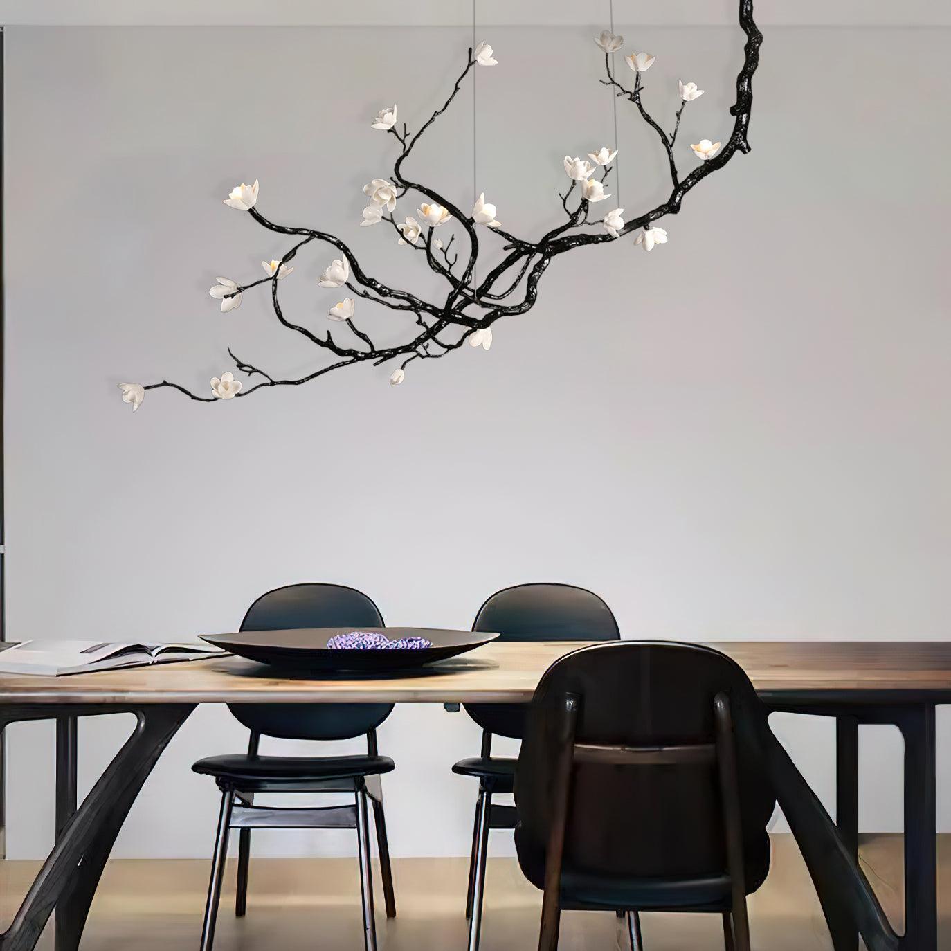Lustra Kronleuchter Keramik Blume Schwarz Zweig-Letslighting