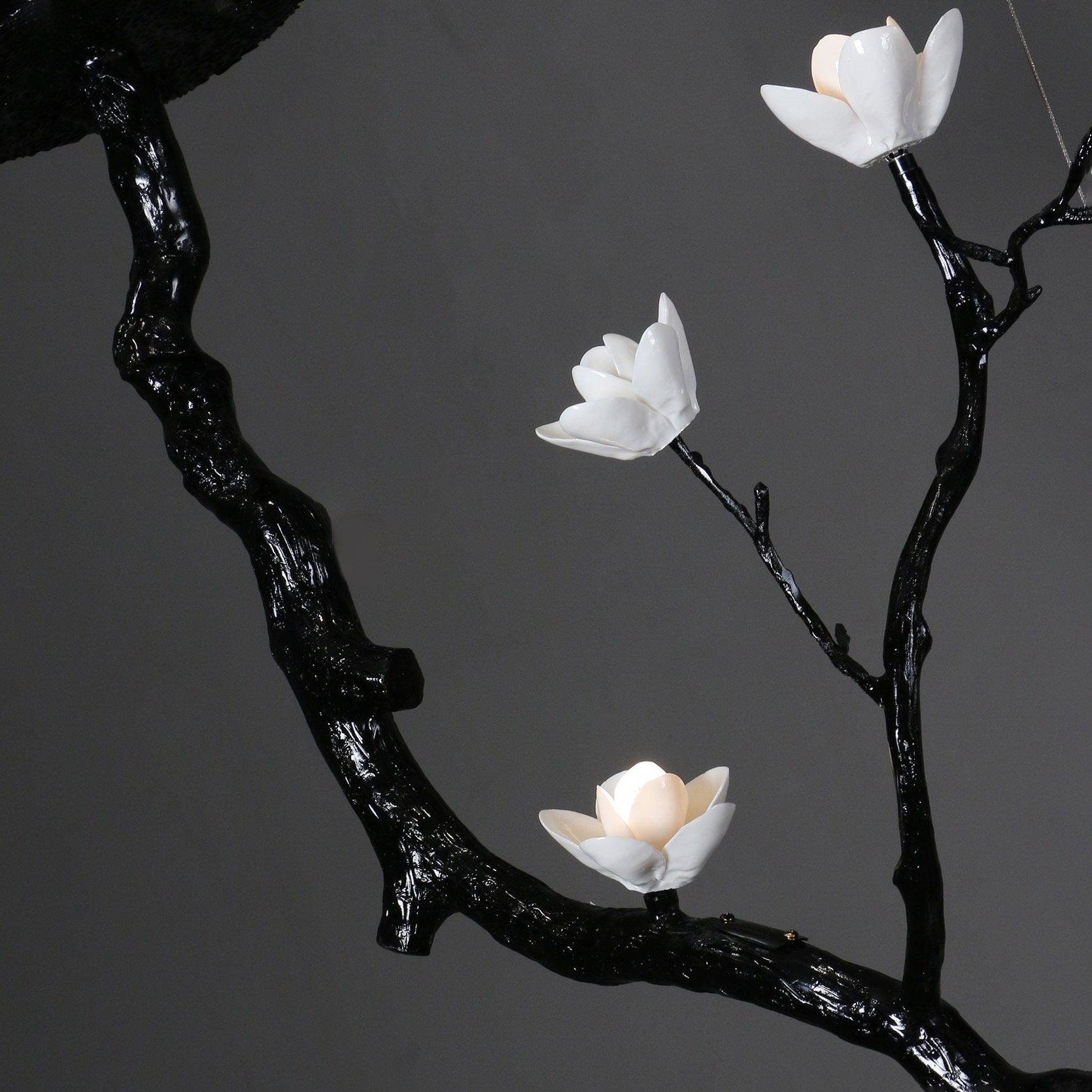 Lustra Kronleuchter Keramik Blume Schwarz Zweig-Letslighting