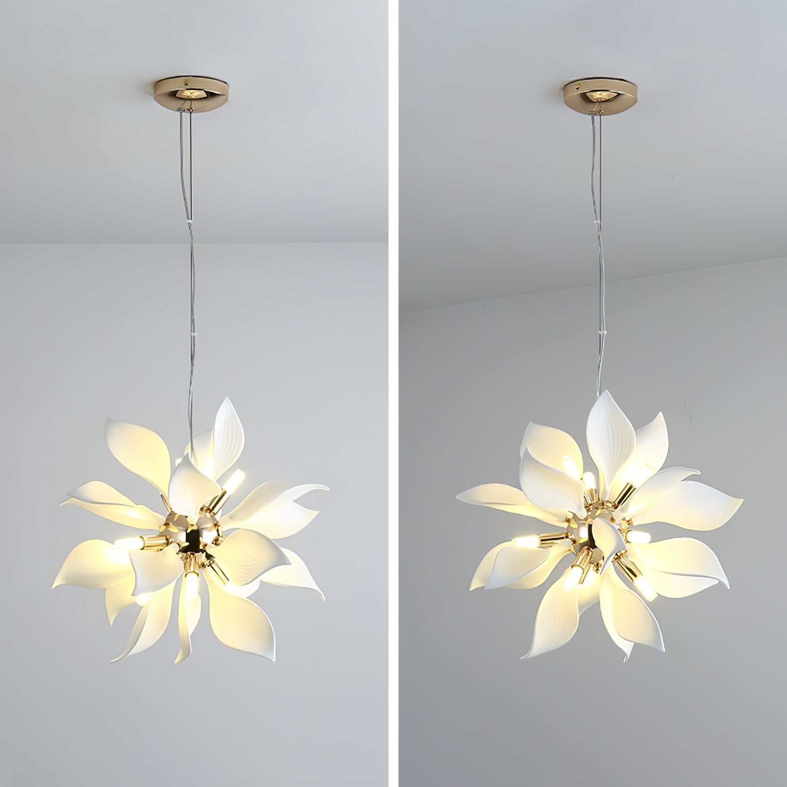 Lustra Pendelleuchte Keramik Blütenblätter Blühen-Letslighting