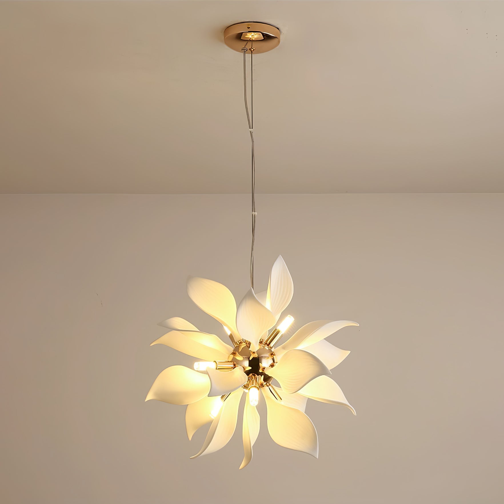 Lustra Pendelleuchte Keramik Blütenblätter Blühen-Letslighting