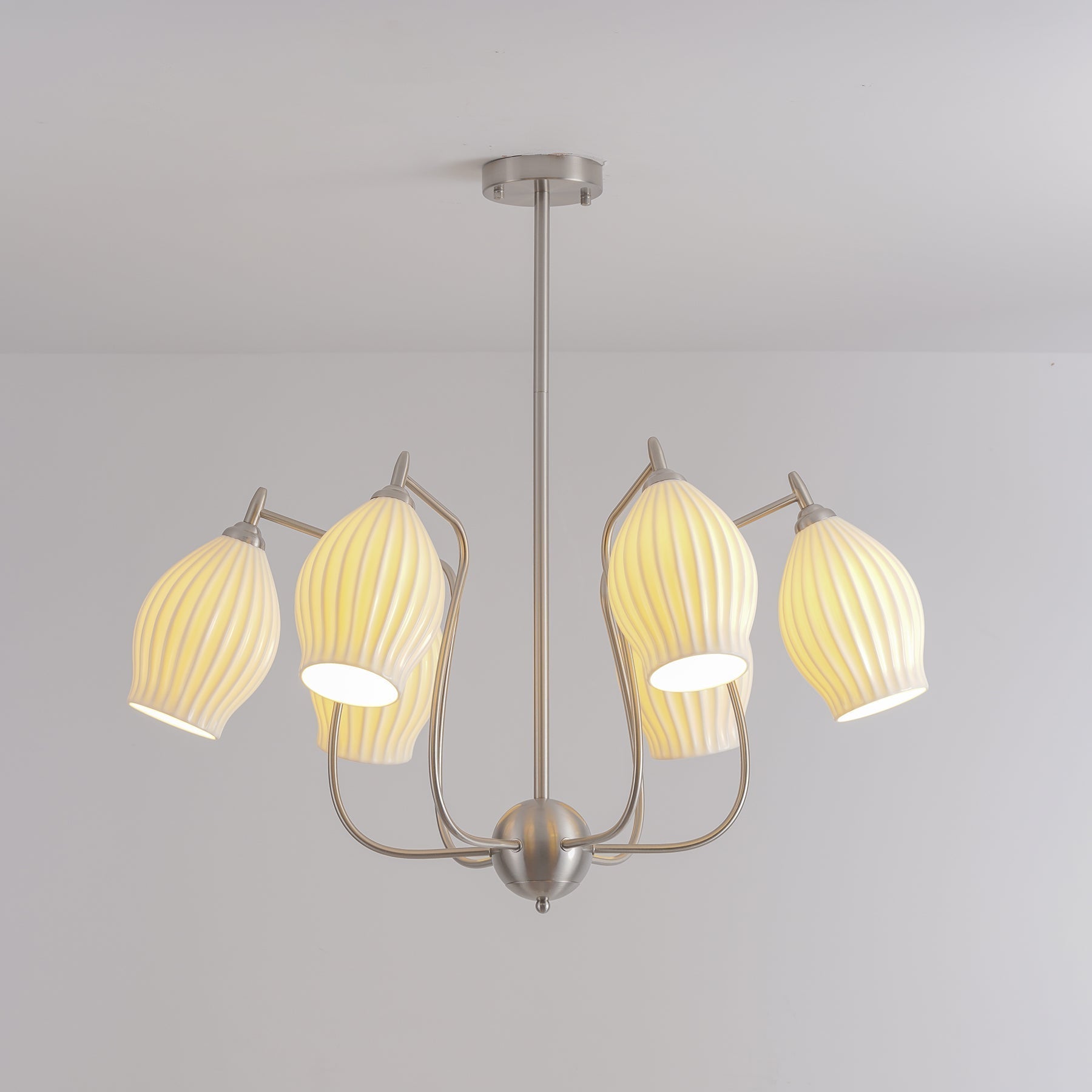 Lustra Keramik-Lüster Rippen Struktur Glas Elegant-Letslighting