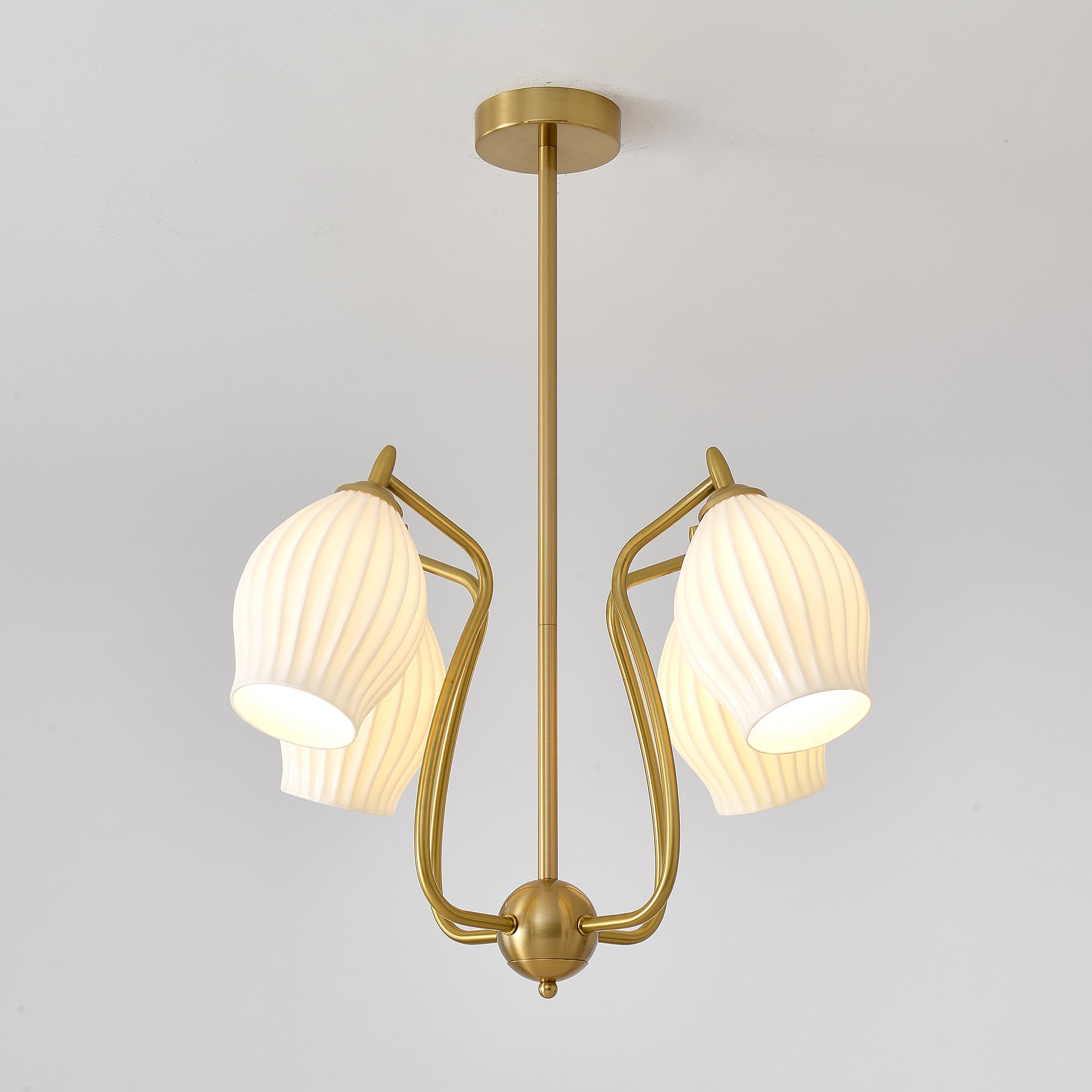 Lustra Keramik-Lüster Rippen Struktur Glas Elegant-Letslighting