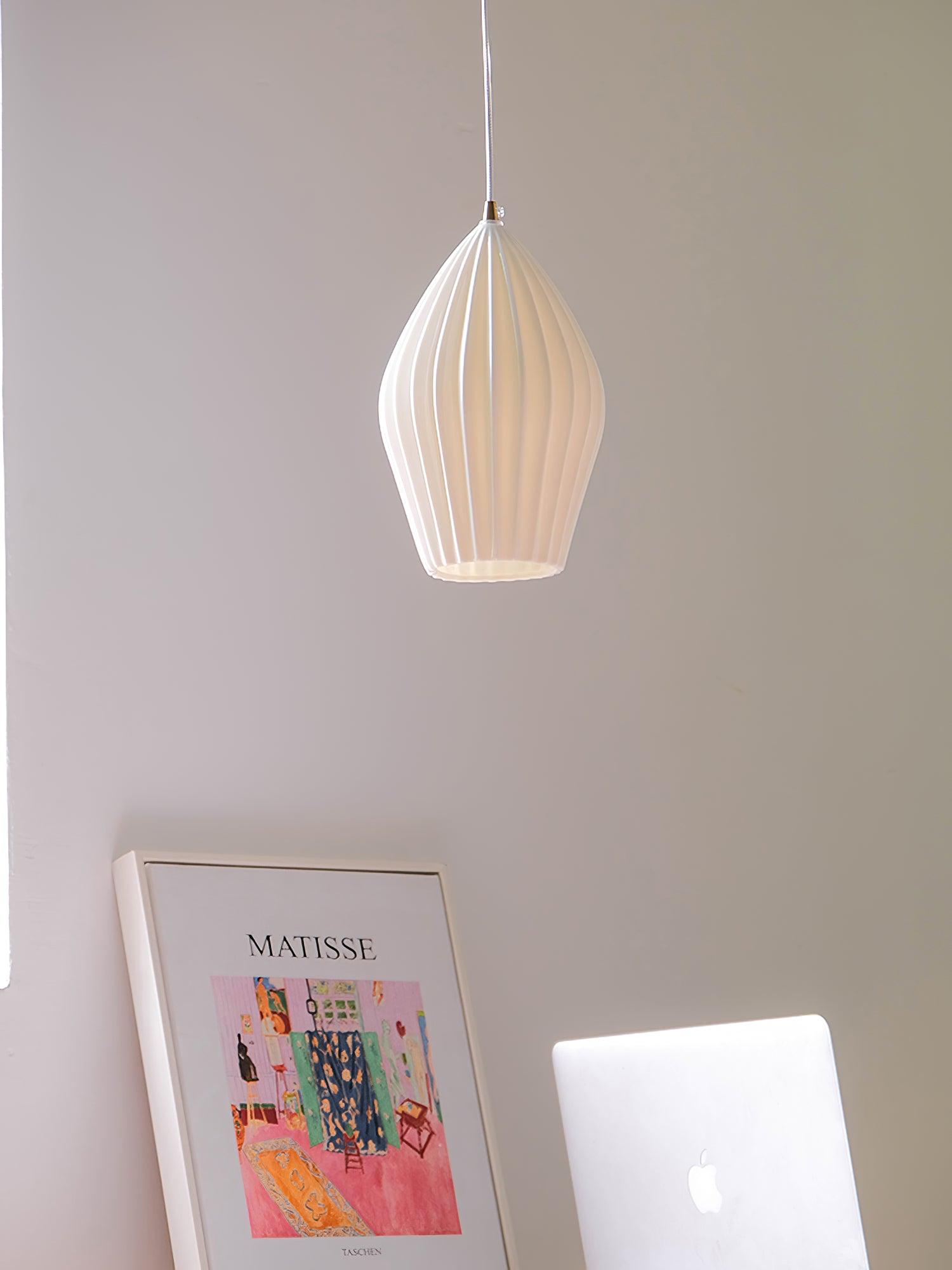 Solara Pendelleuchte Keramik Rippung Bone China Elegant-Letslighting
