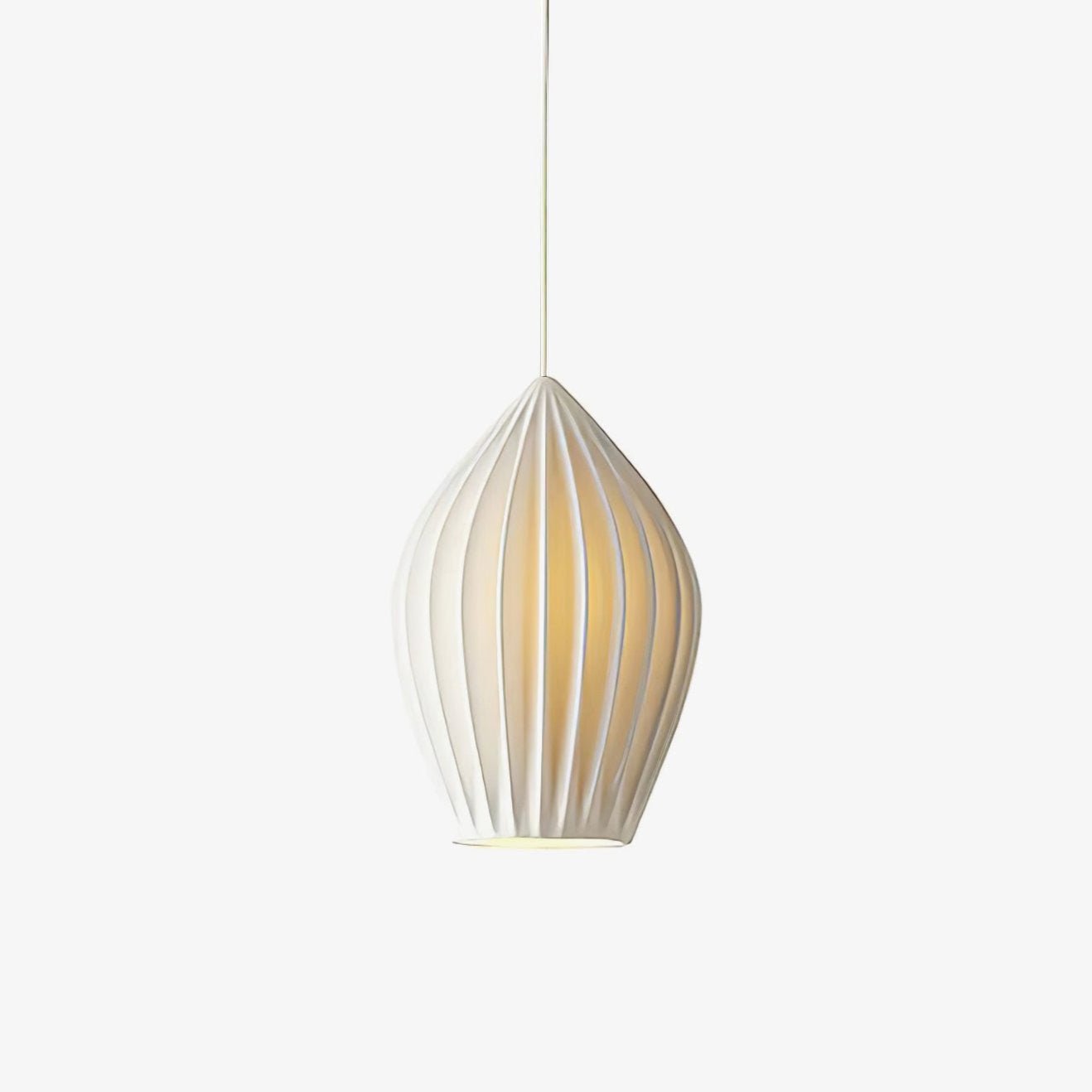 Solara Pendelleuchte Keramik Rippung Bone China Elegant-Letslighting