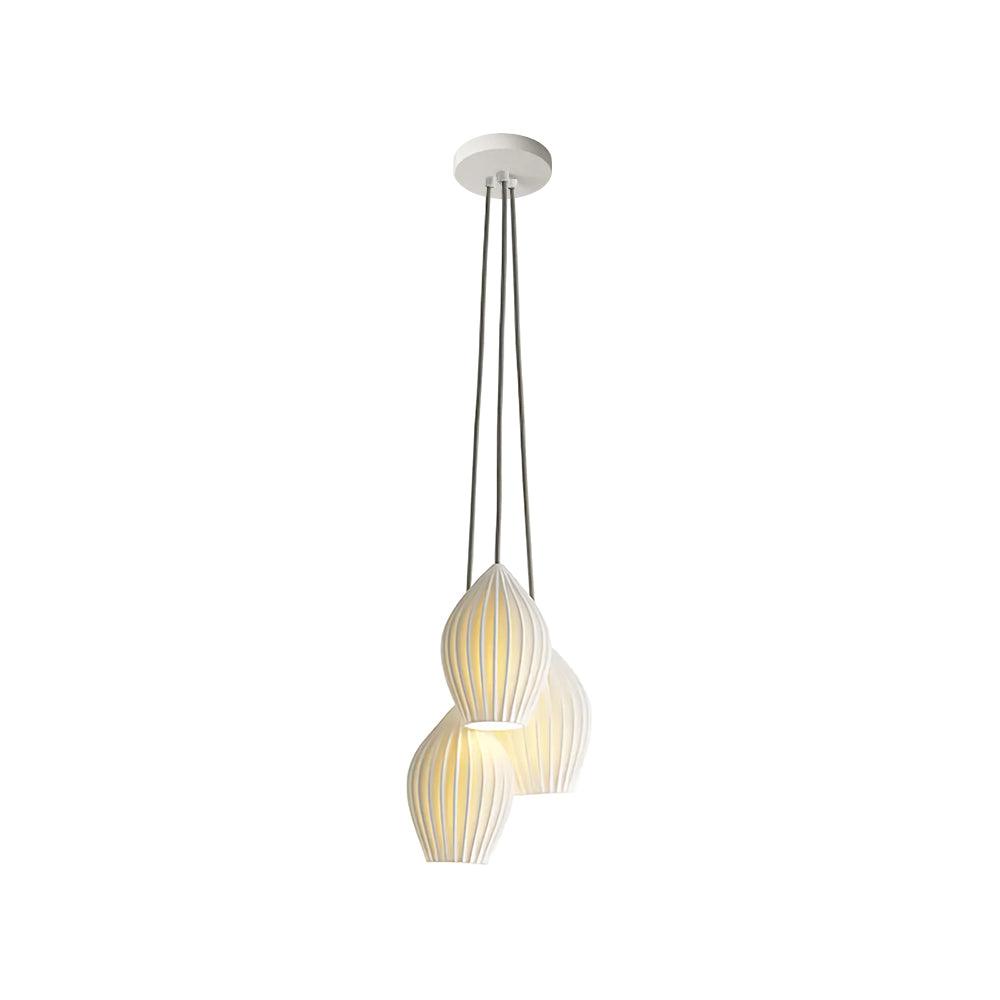 Solara Pendelleuchte Keramik Rippung Bone China Elegant-Letslighting